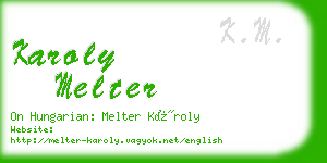 karoly melter business card